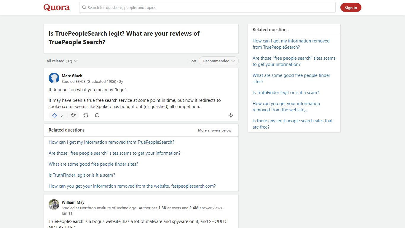 Is TruePeopleSearch legit? What are your reviews of TruePeople ... - Quora